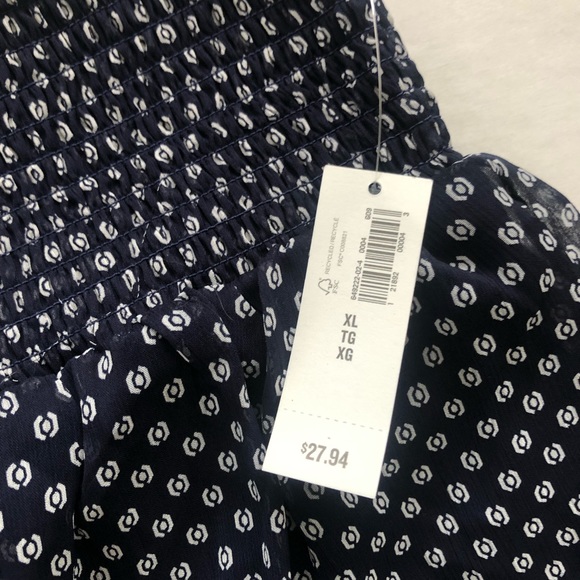 Navy chiffon skirt, Sz XL - Picture 6 of 7